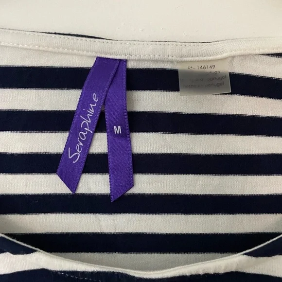 Seraphine Black and White Striped Top - Picture 4 of 5